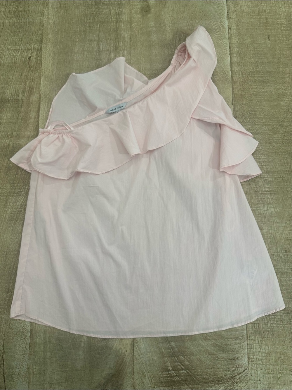 Naked Zebra Off Shoulder Ruffle Top | Size M | Light Pink Blouse